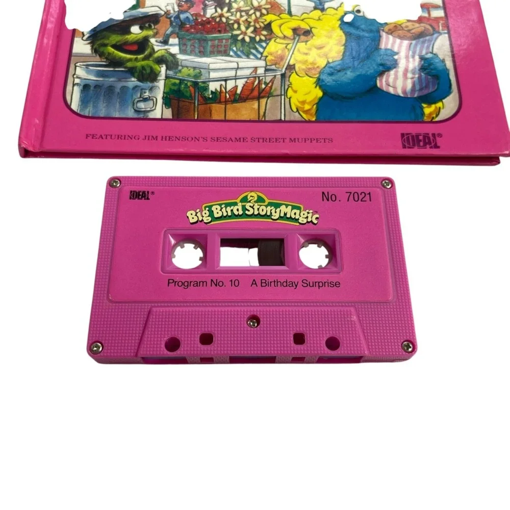 Sesame Street Big Bird Story Magic Book Cassette A Birthday Surprise Ideal